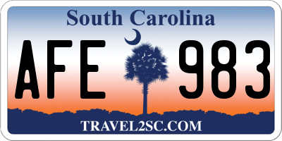 SC license plate AFE983