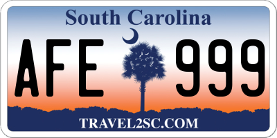 SC license plate AFE999