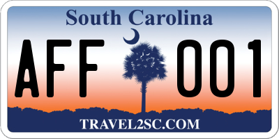 SC license plate AFF001