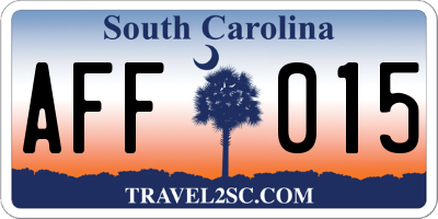 SC license plate AFF015
