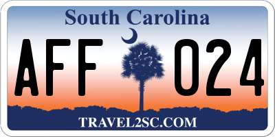 SC license plate AFF024