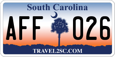 SC license plate AFF026