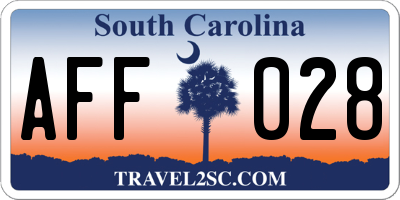 SC license plate AFF028
