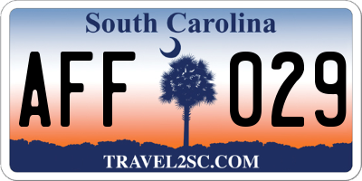 SC license plate AFF029