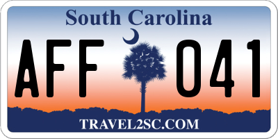 SC license plate AFF041