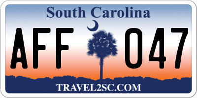 SC license plate AFF047