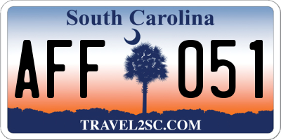 SC license plate AFF051