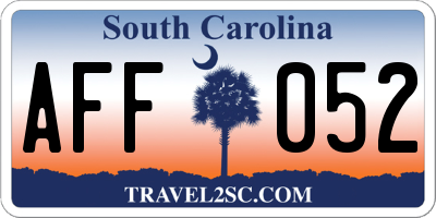 SC license plate AFF052