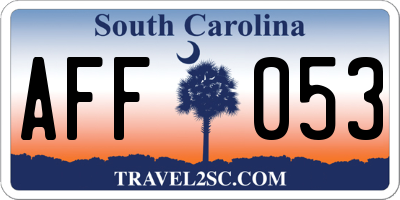 SC license plate AFF053