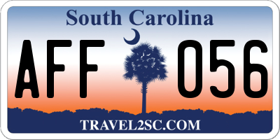 SC license plate AFF056