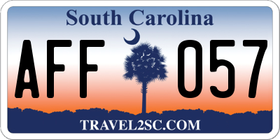 SC license plate AFF057