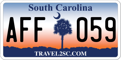 SC license plate AFF059