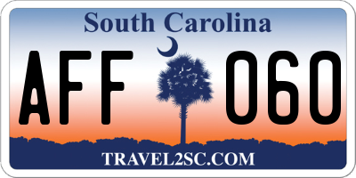 SC license plate AFF060