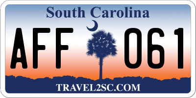 SC license plate AFF061
