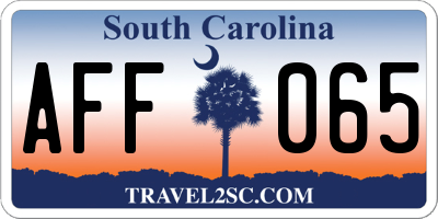 SC license plate AFF065