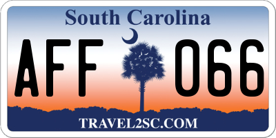 SC license plate AFF066
