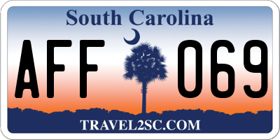 SC license plate AFF069