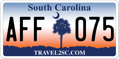 SC license plate AFF075