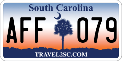 SC license plate AFF079
