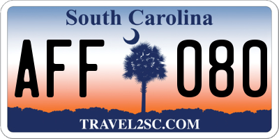SC license plate AFF080