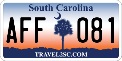 SC license plate AFF081