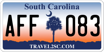 SC license plate AFF083