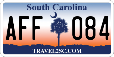 SC license plate AFF084