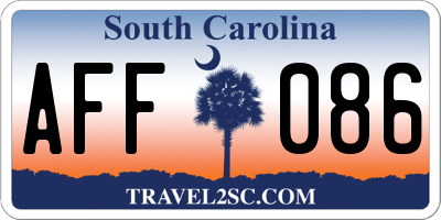 SC license plate AFF086