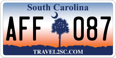 SC license plate AFF087