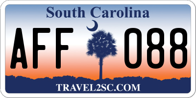 SC license plate AFF088