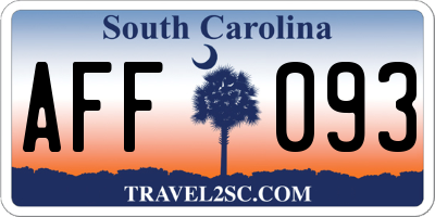 SC license plate AFF093