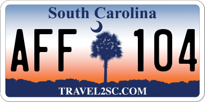 SC license plate AFF104