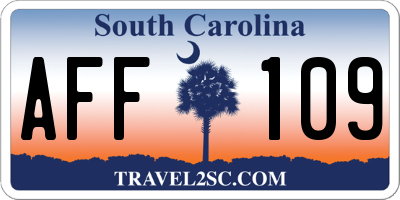 SC license plate AFF109