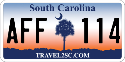 SC license plate AFF114