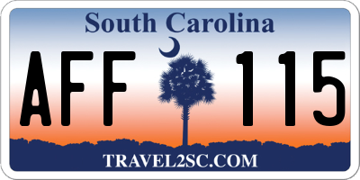 SC license plate AFF115