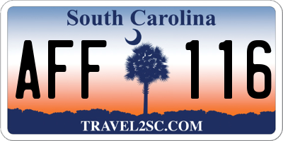 SC license plate AFF116