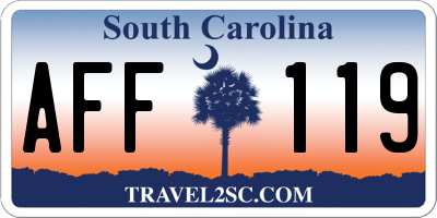 SC license plate AFF119