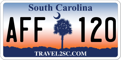 SC license plate AFF120