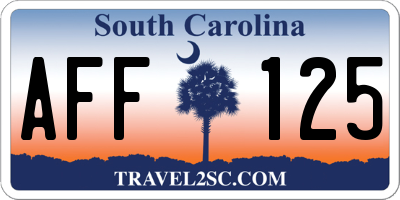 SC license plate AFF125