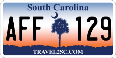 SC license plate AFF129