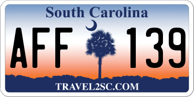 SC license plate AFF139