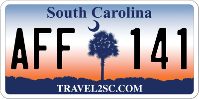 SC license plate AFF141
