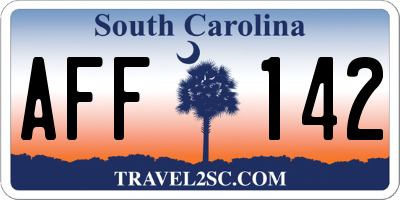 SC license plate AFF142