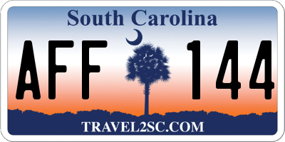 SC license plate AFF144