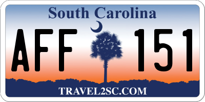 SC license plate AFF151