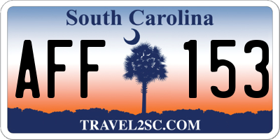SC license plate AFF153