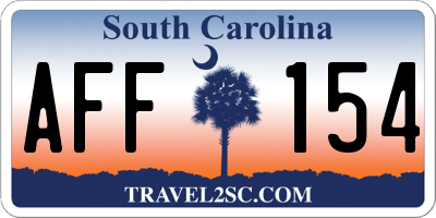 SC license plate AFF154