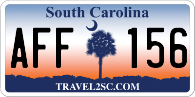SC license plate AFF156