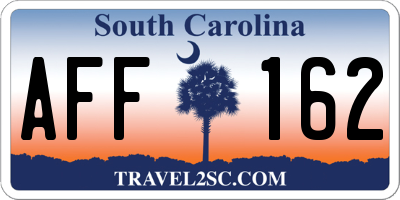 SC license plate AFF162