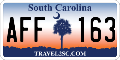 SC license plate AFF163
